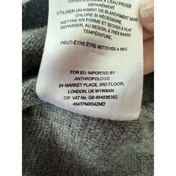 Anthropologie Moth Drawing Room Foil Print Short Sleeve Cotton Sweater M - Picture 7 of 7